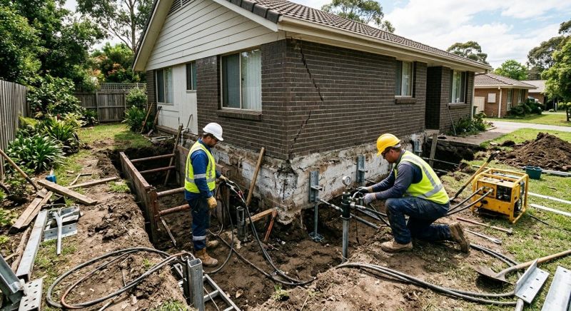 Our team working on Foundation Repair projects in Tipton County, TN