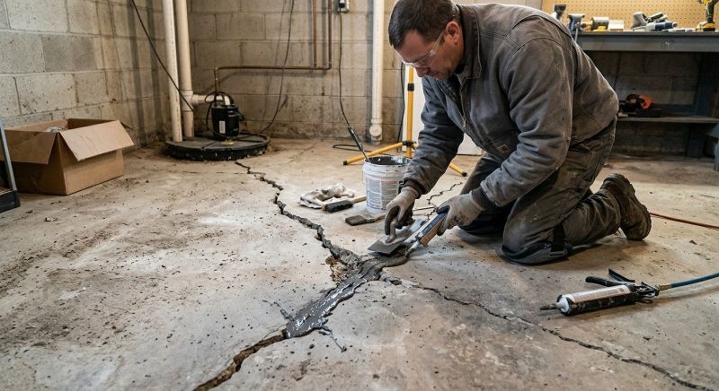 Cracked Basement Floor Repair in Tipton County, TN